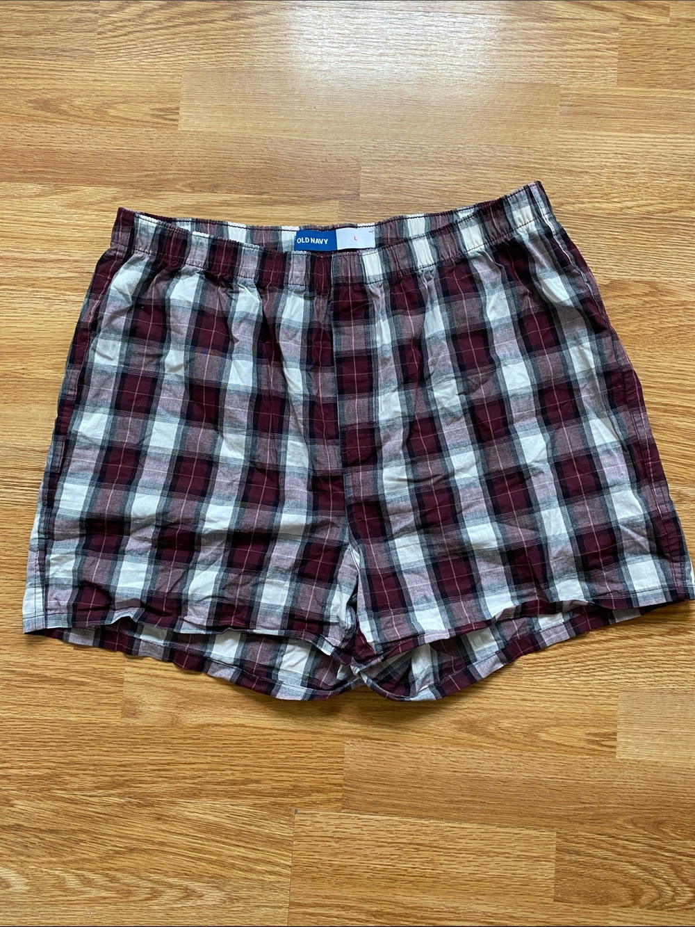 5 for $20! Old Navy Men's Plaid Boxers - Maroon & White